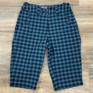 Women's Black Checkered Shorts